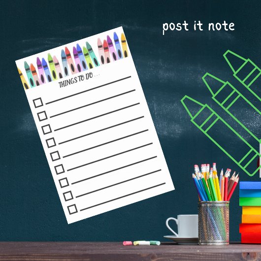 Kleurrijke schildpadvlies om lijst op te stellen post-it® notes