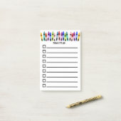 Kleurrijke schildpadvlies om lijst op te stellen post-it® notes (Op bureau)