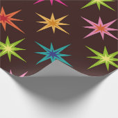 Kleurrijke schimmelige atoomStarbursen uit de midd Cadeaupapier (Hoek)