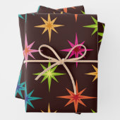 Kleurrijke schimmelige atoomStarbursen uit de midd Inpakpapier Vel (In situ)