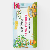 Kleurrijke School Bus Teacher Classroom Welkomstbo Spandoek (Verticaal)