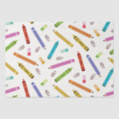 Kleurrijke School Crayons en Potloden Patroon Tissuepapier (Voorkant)