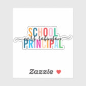 Kleurrijke School Principal Gepersonaliseerde Scri Sticker (Vel)