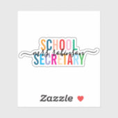Kleurrijke School Secretaris Gepersonaliseerde Scr Sticker (Vel)