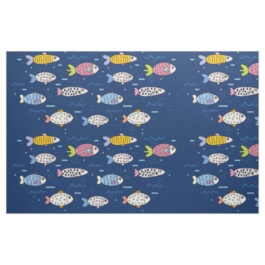 Kleurrijke School van Visweefsel Stof (Fat Quarter)