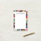 Kleurrijke schoolbenodigdheden Gepersonaliseerde l Post-it® Notes (Op bureau)