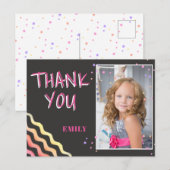 Kleurrijke schoolbord verjaardag bedank foto briefkaart (Voorkant / Achterkant)
