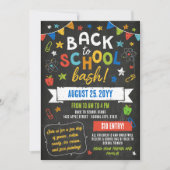 Kleurrijke schoolbordsterren Terug naar School Bas Kaart (Voorkant)