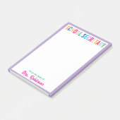 Kleurrijke schoolsecretaris van het bureau van post-it® notes (Schuin)