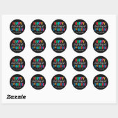 Kleurrijke schoolsticker met krijtbord voor groep ronde sticker (Vel)