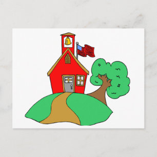 Kleurrijke schooltekening briefkaart