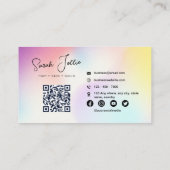 Kleurrijke schoonheidssalon scanbare QR-code Visitekaartje (Achterkant)