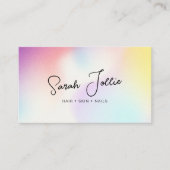 Kleurrijke schoonheidssalon scanbare QR-code Visitekaartje (Voorkant)