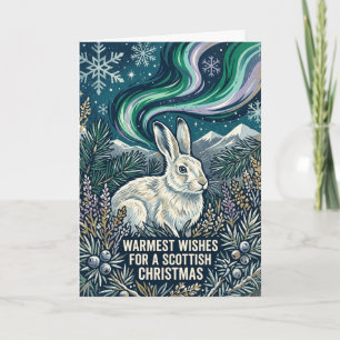 Kleurrijke Schotse bos Kerstkaart Kaart