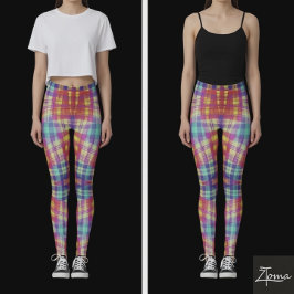 Kleurrijke Schotse Ruit Stijl Leggings