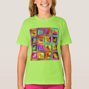Kleurrijke Schotse Terriers met geplakt patroon T-shirt