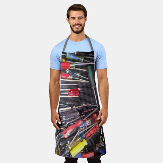 Kleurrijke schroevendraaiers Winkel Apron Schort (Gedragen)