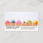 Kleurrijke Scoops Of Ice Cream In Kegels Visitekaartje (Achterkant)