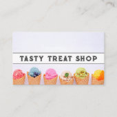Kleurrijke Scoops Of Ice Cream In Kegels Visitekaartje (Voorkant)