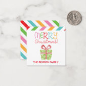 Kleurrijke Scribble Christmas Gift Enclosure Kaart Notitiekaartje (Voorkant / Achterkant in situ)