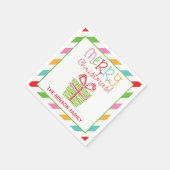 Kleurrijke Scribble Christmas Present Party servet (Hoek)