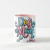 Kleurrijke Script Dog Mom Paws Moederdag Mok (Midden)