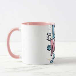 Kleurrijke Script Dog Mom Paws Moederdag Mok