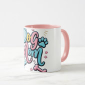 Kleurrijke Script Dog Mom Paws Moederdag Mok (Voorkant rechts)