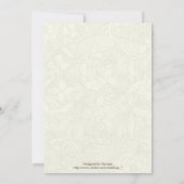 Kleurrijke scroll blad op ecru bruiloft uitnodigin kaart (Achterkant)