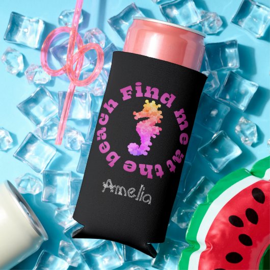 Kleurrijke Seahorse gepersonaliseerde Seltzer Koel Seltzer Blikjeskoeler (Insitu Zomer)