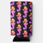 Kleurrijke Seahorse gepersonaliseerde Seltzer Koel Seltzer Blikjeskoeler (Achterkant)