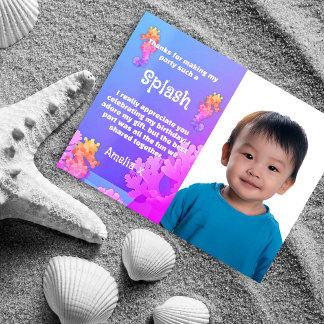 Kleurrijke Seahorse Party Bedankt Briefkaart