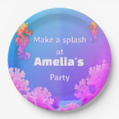 Kleurrijke Seahorse Party Papieren Bordje (Voorkant)