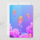 Kleurrijke Seahorse Party uitnodiging (Achterkant)