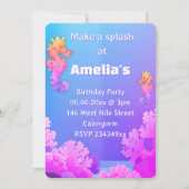 Kleurrijke Seahorse Party uitnodiging (Voorkant)