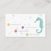 Kleurrijke Seahorse Stippen Abstracte Illustratie  Visitekaartje (Achterkant)