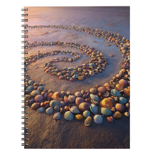 Kleurrijke Seashell Spiral Beach Notitieboek (Voorkant)