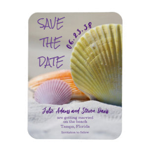 Kleurrijke Seashells Bruiloft Save the Date Magnet Magneet