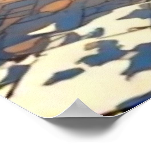 Kleurrijke Seaside Café Al Fresco Patio Poster (Hoek)