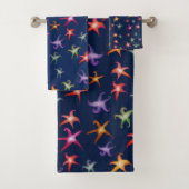 Kleurrijke Seastars, Starfish Badkamer Handdoek Se (Insitu)