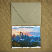 Kleurrijke Seattle Washington Skyline Briefkaart