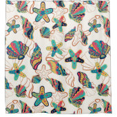 Kleurrijke seizoenen naadloos patroon douchegordijn (Voorkant)