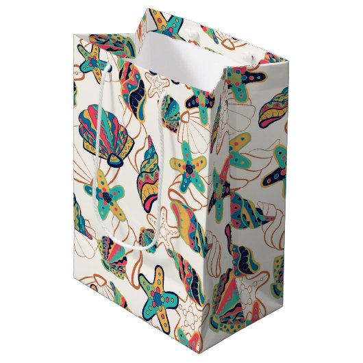 Kleurrijke seizoenshellen middelgrote cadeautas