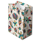 Kleurrijke seizoenshellen middelgrote cadeautas (Achterkant Gekanteld)