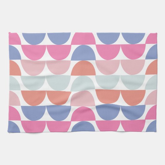 Kleurrijke Semi Circle Abstract geometrisch patroo Theedoek (Horizontaal)