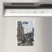 Kleurrijke Seoul Zuid-Korea Cityscape Travel Magneet (Insitu (Vaatwasser))