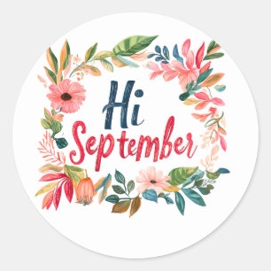Kleurrijke September Ronde Sticker