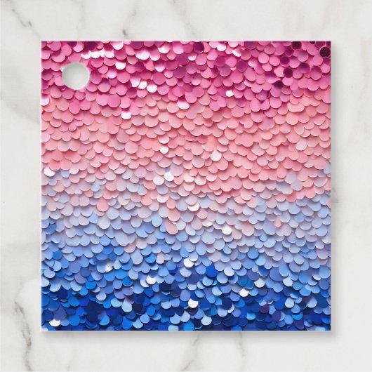 Kleurrijke Sequin Art Gift Labels (Voorkant)