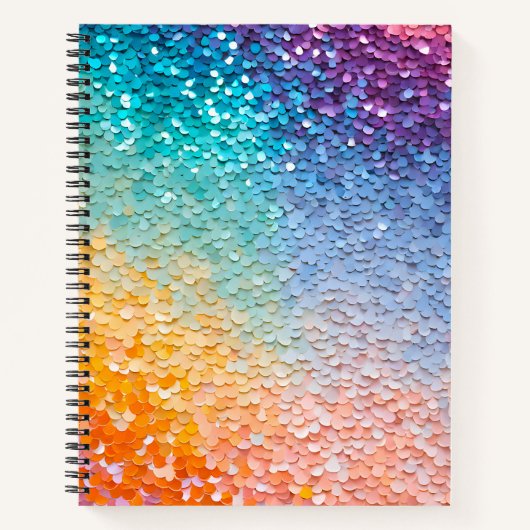 Kleurrijke Sequin Art Spiral Notitieboek (Voorkant)