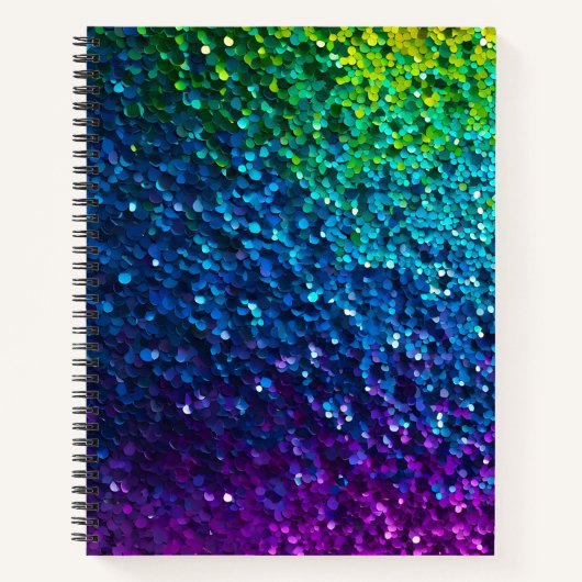 Kleurrijke Sequin Art Spiral Notitieboek (Voorkant)